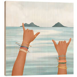 Holzbild Shaka-Zeichen - Branka Kodžoman