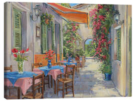 Leinwandbild Ein schattiges Café in Spanien - Paul Simmons
