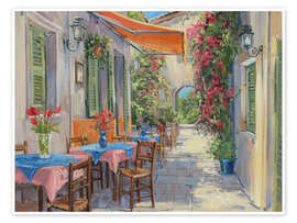 Wandbild Ein schattiges Café in Spanien - Paul Simmons