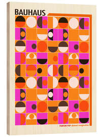 Holzbild Bauhaus Pink Panton Pop