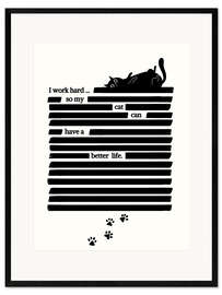 Gerahmter Kunstdruck Cat Life