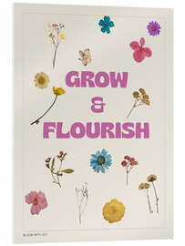 Acrylglasbild Grow and Flourish - Typobox