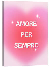 Leinwandbild Amore per sempre - Typobox