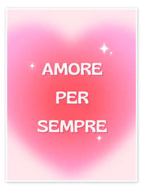 Wandbild Amore per sempre - Typobox