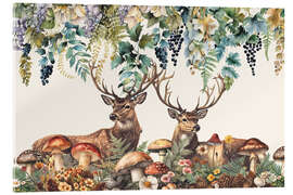 Acrylglasbild Hirschfreunde im Wald - Andrea Haase