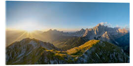 Acrylglasbild Sonnenuntergang am Dachstein, Gosaukamm - Dieter Meyrl