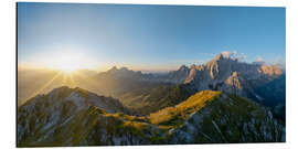Aluminium print Sunset on the Dachstein, Gosaukamm - Dieter Meyrl
