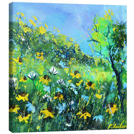 Leinwandbild Morgen Wildblumen - Pol Ledent