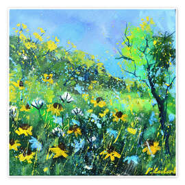 Poster Morgen Wildblumen - Pol Ledent