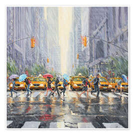 Wandbild Regentag in New York - Paul Simmons