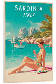 Alubild Sardinien, Italien, Vintage Reisekunst