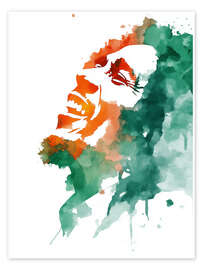 Wandbild Bob Marley Aquarell Portrait - Thomas Klee