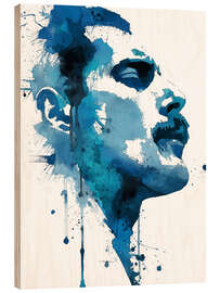 Holzbild Freddie Mercury Aquarell - Thomas Klee