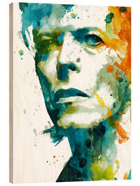 Holzbild David Bowie Aquarell