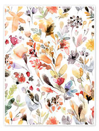 Wandbild Rustikale wilde botanische Blumen - Ninola Design