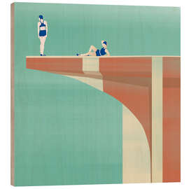 Holzbild Turmspringen - Layla Oz