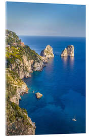 Acrylglasbild Faraglione Felsen im azurblauen Meer auf Capri - Christian Müringer