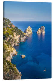 Leinwandbild Faraglione Felsen im azurblauen Meer auf Capri - Christian Müringer