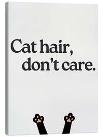 Leinwandbild Cat hair, don't care - Typobox