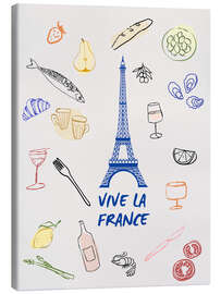 Leinwandbild Vive la France - Typobox