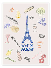 Poster Vive la France - Typobox