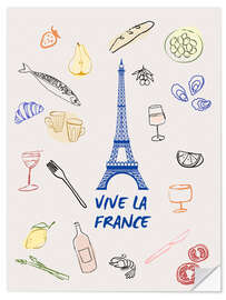 Självhäftande poster Vive la France - Typobox