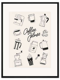 Gerahmter Kunstdruck Kaffee bitte