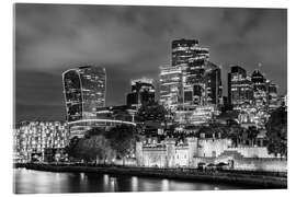 Acrylglasbild Tower of London vor moderner Skyline - Melanie Viola