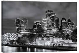 Leinwandbild Tower of London vor moderner Skyline - Melanie Viola