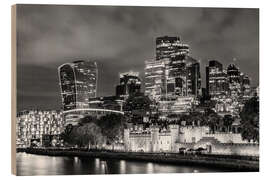 Holzbild Tower of London vor moderner Skyline - Melanie Viola