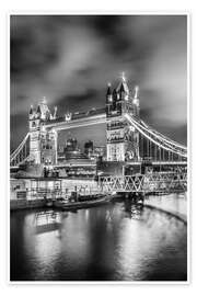 Poster Tower Bridge London - Magie am Abend - Melanie Viola