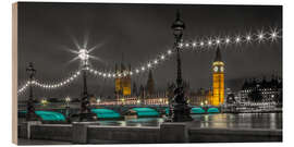 Holzbild Magische Nacht in Westminster, London - Melanie Viola