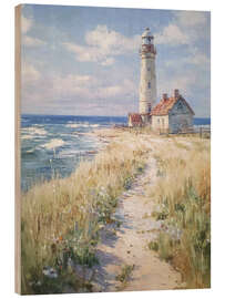 Holzbild Leuchtturm und Meereslandschaft - TAlex