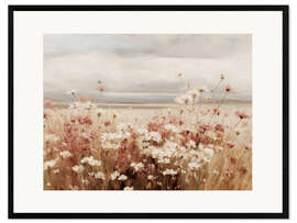 Gerahmter Kunstdruck Vintage Wildblumenfeld