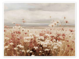 Poster Vintage Wildblumenfeld