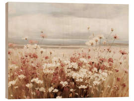 Holzbild Vintage Wildblumenfeld