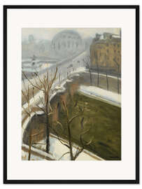 Gerahmter Kunstdruck Paris im Schnee