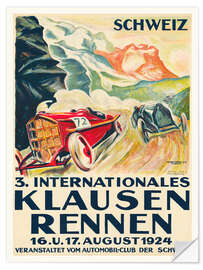 Wandsticker 3. Internationales Klausen Rennen - Emil Huber, 1924