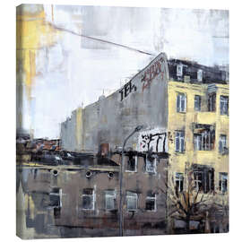 Leinwandbild Häuser in der Zeppelinstraße Streetart in Potsdam - Eduard Warkentin