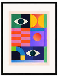 Gerahmter Kunstdruck Augen und Formen