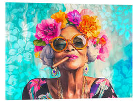 Tableau en verre acrylique Portrait of the Ageless Joy of Living - Andrea Haase