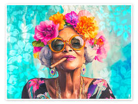 Poster Porträt der zeitlosen Lebensfreude