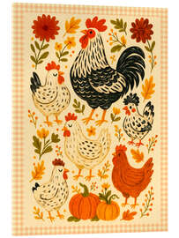 Acrylglasbild Hühnerparade - Tori Taika