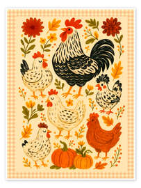 Wandbild Hühnerparade - Tori Taika