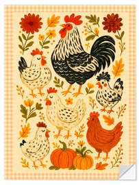 Wandsticker Hühnerparade - Tori Taika