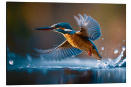 Alubild Eisvogel am Fluß