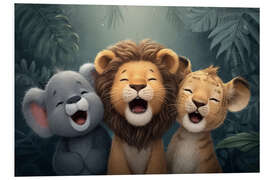Hartschaumbild Dschungelfreunde - Fröhliche Tierfamilie - Thomas Klee