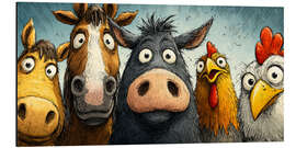 Alubild Farmtiere Gruppenbild - Thomas Klee