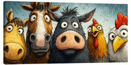 Leinwandbild Farmtiere Gruppenbild - Thomas Klee