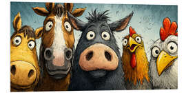 Hartschaumbild Farmtiere Gruppenbild - Thomas Klee